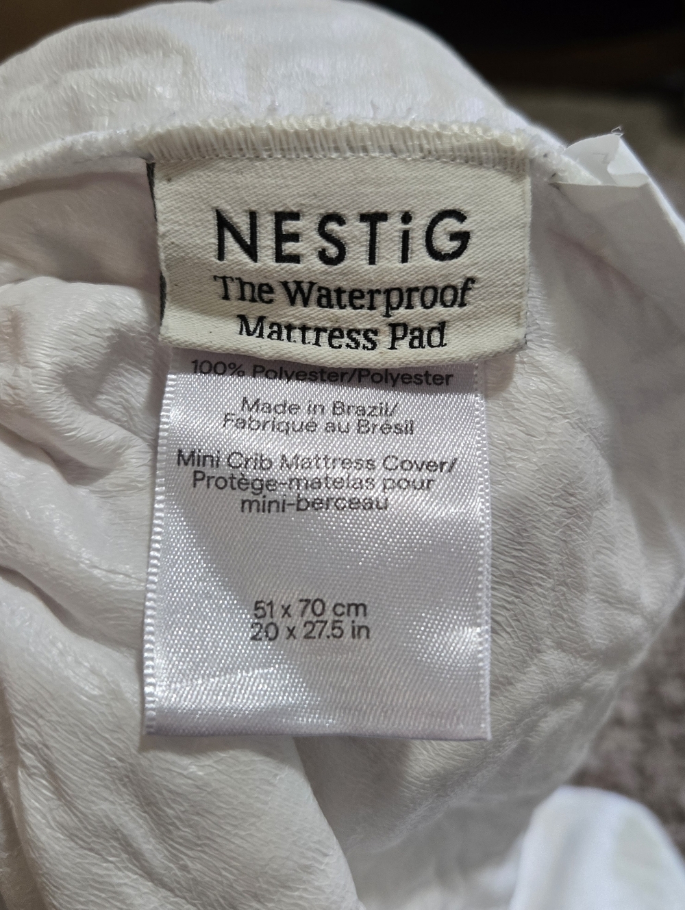 Set Of 2 Nestig Mini Crib Matress Waterproof Covers - Picture 2 of 2